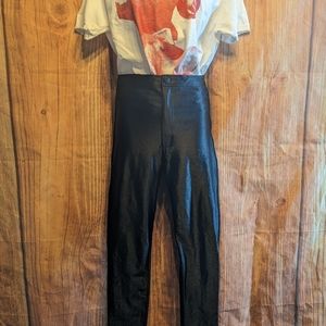 American Apparel shiny black leggings